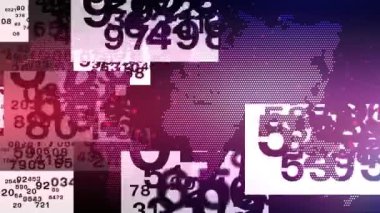 Dünya haritasında bir alana sürekli rastgele numaralar yayılmış..