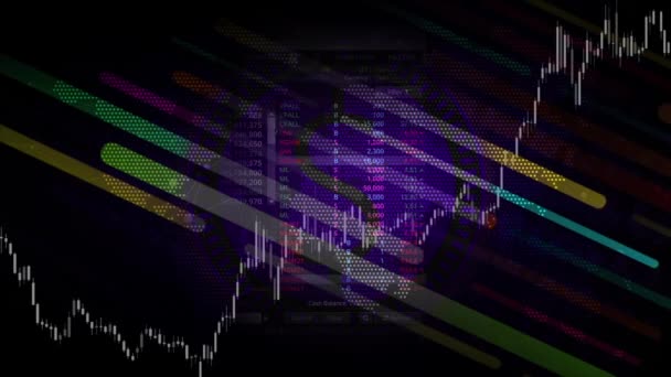 Símbolo Del Dólar Está Centro Las Líneas Colores Mueven Continuamente — Vídeo de stock