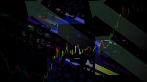 股票交易行是一个具有连续随机数的背景要素 — 图库视频影像