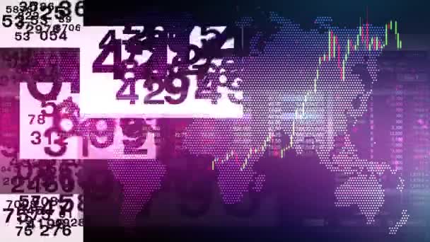 Linea Trading Azionario Elemento Sullo Sfondo Con Numeri Casuali Continui — Video Stock