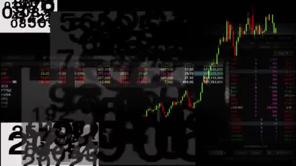 Effectenhandelslijn Een Element Achtergrond Met Continue Willekeurige Getallen — Stockvideo
