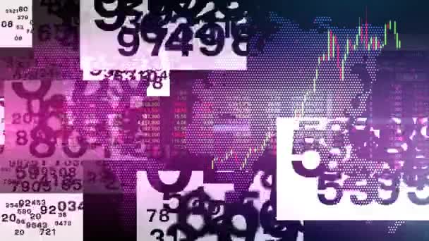 股票交易行是一个具有连续随机数的背景要素 — 图库视频影像