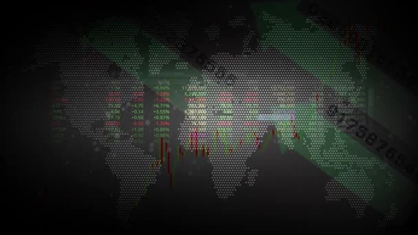 Linea Trading Azionario Elemento Sullo Sfondo Con Numeri Casuali Continui — Video Stock