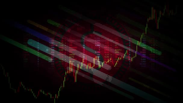 Simbolo Del Dollaro Centrato Rappresentato Una Serie Linee Trading — Video Stock