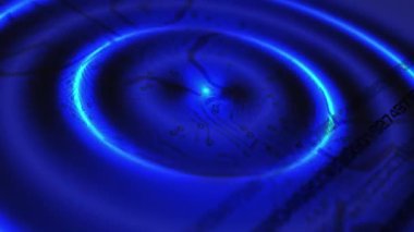 Devre çizgisi, modern görünüş için karanlık bir arkaplan üzerinde insan kafası gibi görünüyor..