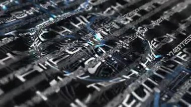 Devre çizgisi, modern görünüş için karanlık bir arkaplan üzerinde insan kafası gibi görünüyor..