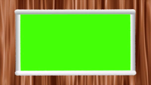 Puszysta Biała Ramka Środku Zielona Wewnątrz Ciągłym Kołyszącym Się Tle — Wideo stockowe