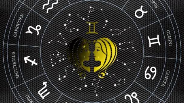 Signos Del Zodiaco Consistentemente Brillantes Ven Con Estilo — Vídeos de Stock