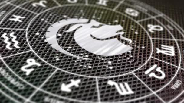 Σταθερά Λαμπερό Zodiac Σημάδια Φαίνονται Κομψό — Αρχείο Βίντεο