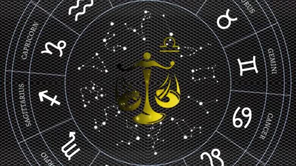 Signos Del Zodiaco Consistentemente Brillantes Ven Con Estilo — Vídeos de Stock