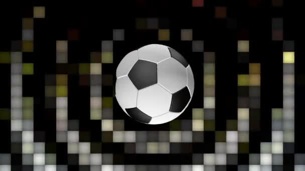 Continuously Swirling Soccer Ball Symbols Colorful Background — Stock Video