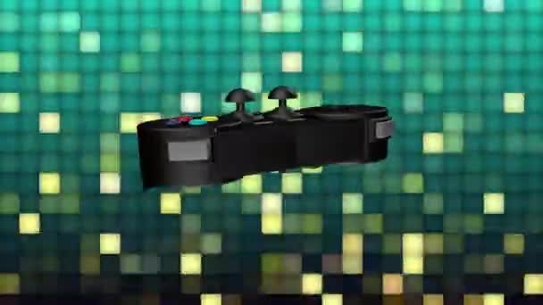 Símbolo Joystick Gira Continuamente Sobre Fundo Colorido — Vídeo de Stock