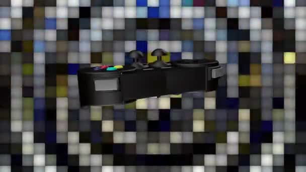 Simbolo Del Joystick Ruota Continuamente Uno Sfondo Colorato — Video Stock