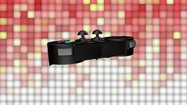 Das Joystick Symbol Wirbelt Kontinuierlich Auf Einem Bunten Hintergrund — Stockvideo