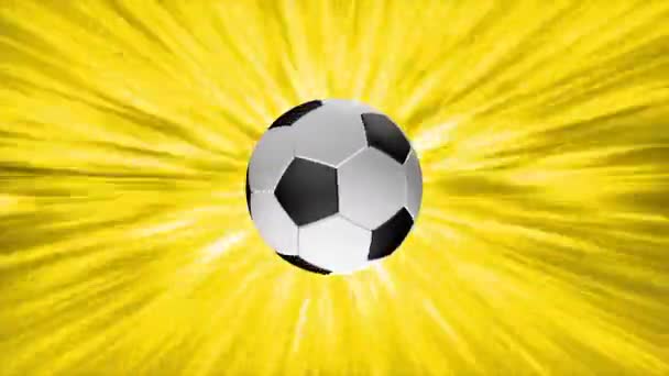 Futbol Topunun Sembolleri Renkli Bir Arkaplanda Dönüyor — Stok video