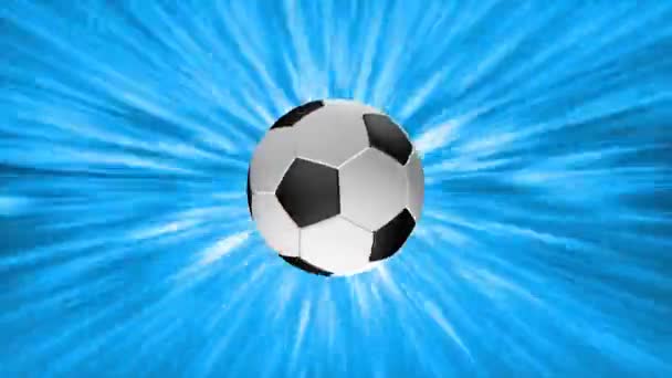 Futbol Topunun Sembolleri Renkli Bir Arkaplanda Dönüyor — Stok video