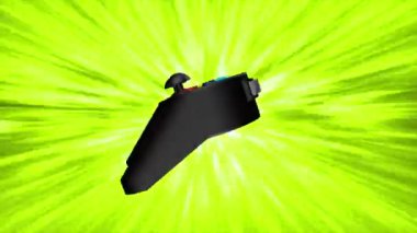 Renkli bir arkaplanda dönen joystick sembolü