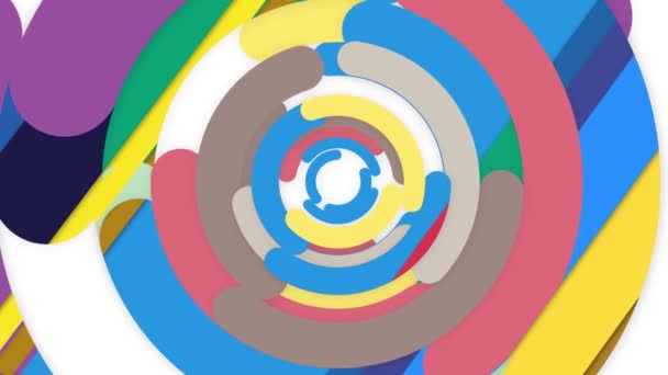 Renkli Kıvrımlı Çizgiler Birbirine Karışır Parlak Güzel Görünür — Stok video