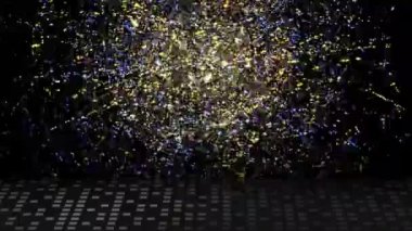 Sürekli yanıp sönen bir ışık girdabı uzaya yayıldı ve gölgeler aşağıya düştü..