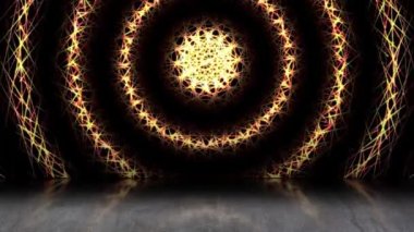 Sürekli yanıp sönen bir ışık girdabı uzaya yayıldı ve gölgeler aşağıya düştü..