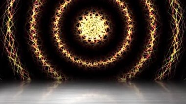 Sürekli yanıp sönen bir ışık girdabı uzaya yayıldı ve gölgeler aşağıya düştü..