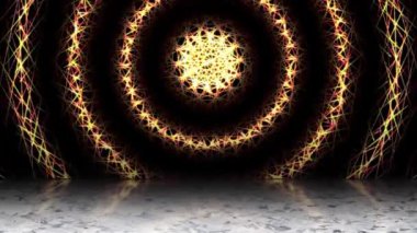 Sürekli yanıp sönen bir ışık girdabı uzaya yayıldı ve gölgeler aşağıya düştü..