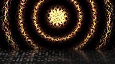 Sürekli yanıp sönen bir ışık girdabı uzaya yayıldı ve gölgeler aşağıya düştü..