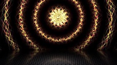 Sürekli yanıp sönen bir ışık girdabı uzaya yayıldı ve gölgeler aşağıya düştü..