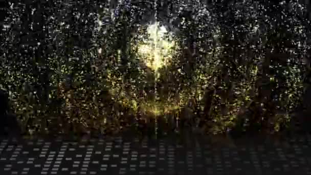 Tourbillon Continu Lumière Scintillante Répand Dans Espace Des Ombres Tombent — Video