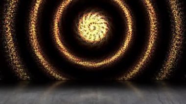 Sürekli yanıp sönen bir ışık girdabı uzaya yayıldı ve gölgeler aşağıya düştü..