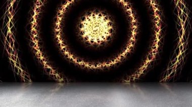 Sürekli yanıp sönen bir ışık girdabı uzaya yayıldı ve gölgeler aşağıya düştü..