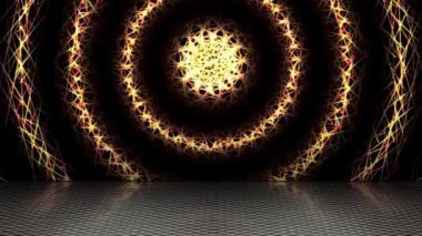 Sürekli yanıp sönen bir ışık girdabı uzaya yayıldı ve gölgeler aşağıya düştü..