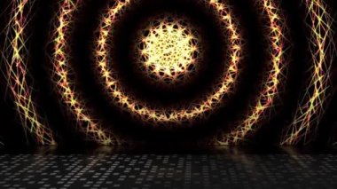 Sürekli yanıp sönen bir ışık girdabı uzaya yayıldı ve gölgeler aşağıya düştü..