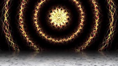 Sürekli yanıp sönen bir ışık girdabı uzaya yayıldı ve gölgeler aşağıya düştü..