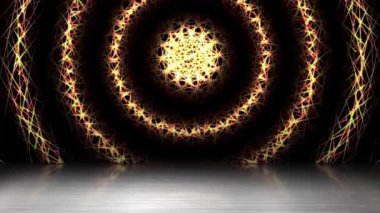 Sürekli yanıp sönen bir ışık girdabı uzaya yayıldı ve gölgeler aşağıya düştü..