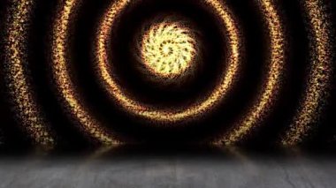 Sürekli yanıp sönen bir ışık girdabı uzaya yayıldı ve gölgeler aşağıya düştü..