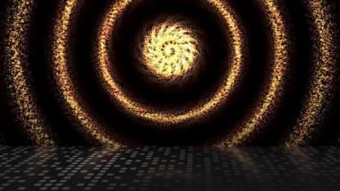 Sürekli yanıp sönen bir ışık girdabı uzaya yayıldı ve gölgeler aşağıya düştü..