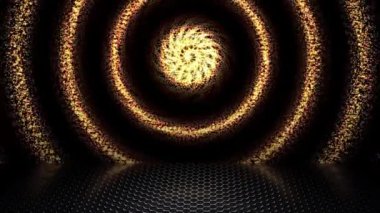 Sürekli yanıp sönen bir ışık girdabı uzaya yayıldı ve gölgeler aşağıya düştü..