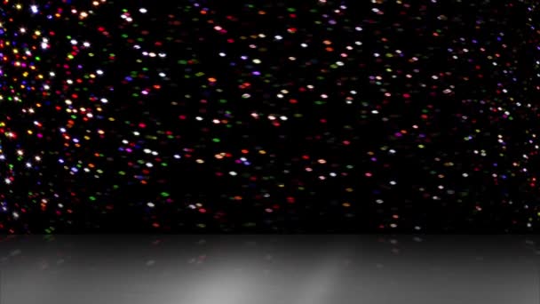 Turbilhão Contínuo Luzes Cintilantes Espalhadas Pelo Espaço Sombras Caíram Chão — Vídeo de Stock