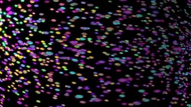 Parlak renkli ovalar modern bir görünüş için uzayda sürekli yanıp sönüyordu..