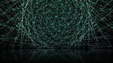 Işık sürekli yanıp sönüyor ve bir gölge aşağıya düşüyor..