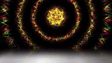 Işık sürekli yanıp sönüyor ve bir gölge aşağıya düşüyor..