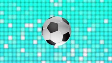 Dönen futbol topu sembolü modern görünüyor..