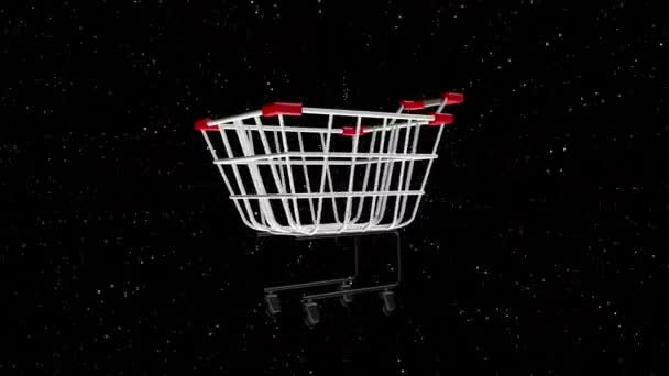 Continuous Swirl Shopping Cart Symbol Looks Modern — Stock Video