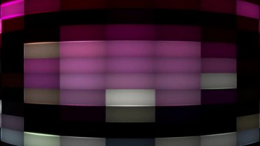 Işıkların renkli ızgarası sürekli yanıp sönüyor, gölgeler yere düşüyor..