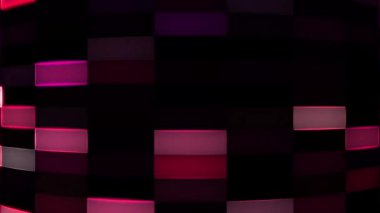 Işıkların renkli ızgarası sürekli yanıp sönüyor, gölgeler yere düşüyor..