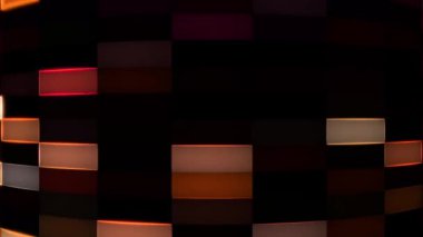 Işıkların renkli ızgarası sürekli yanıp sönüyor, gölgeler yere düşüyor..