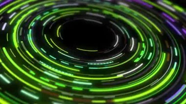 Neon ışığı sürekli olarak metalik arkaplanda döner..