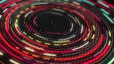 Neon ışığı sürekli olarak metalik arkaplanda döner..