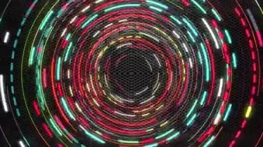 Neon ışığı sürekli olarak metalik arkaplanda döner..